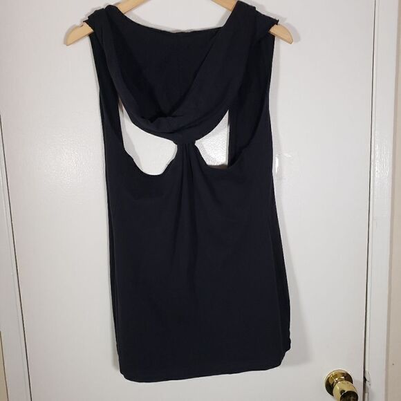 Miley Cyrus Max Azria Black Hooded Casual Venst Size M - Picture 5 of 6